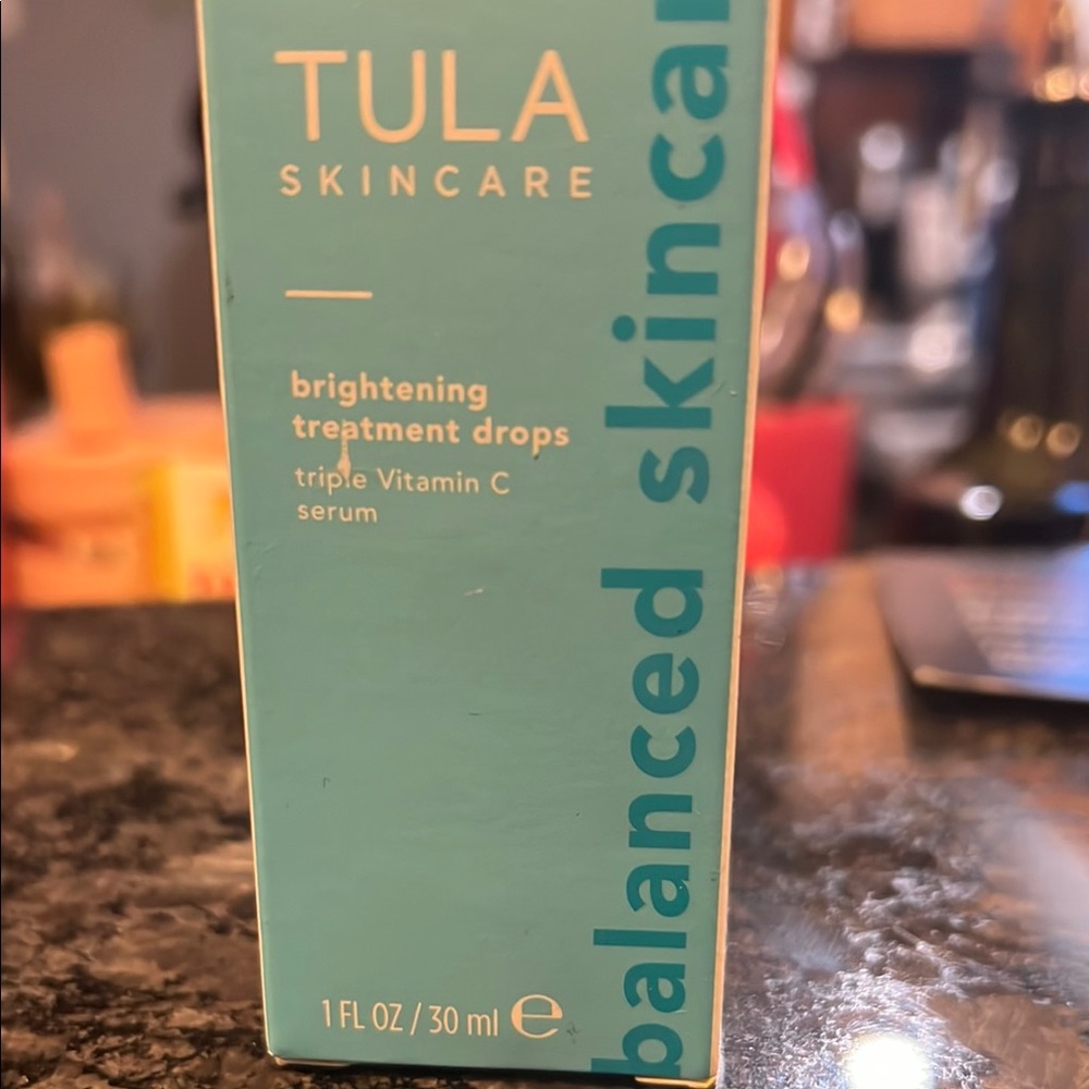 TULA Skincare Brightening Treatment Drops - Triple Vitamin C Serum - Blue